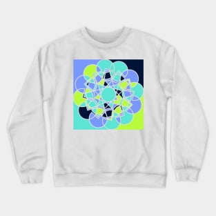 Digital mandala with geometric repeated shapes in random bright neon colors Crewneck Sweatshirt